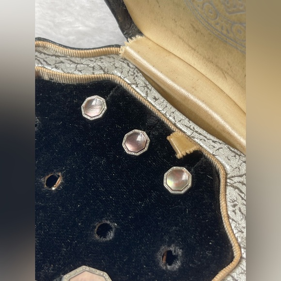 Antique Krementz men’s cufflink and buttons platinum and gold - Picture 7 of 11